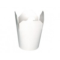 Contenitore tondo cartone bianco laminato, chiusura piatta, 450 ml (500 pcs)