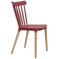 Sedia con gambe in legno, scocca in polipropilene (4 pcs)