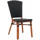 Sedia con struttura in alluminio verniciato bambù, rivestimento in filo di polietilene (6 pcs)