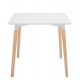 Tavolo in legno e acciaio, piano in MDF laccato