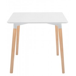 Tavolo in legno e acciaio, piano in MDF laccato - 120x80xH74 cm