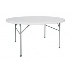 Tavolo pieghevole in metallo verniciato con piano pieghevole in polietilene - Ø 154 cm