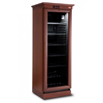 Espositore verticale rivestito in legno a refrigerazione ventilata per vino (+5/+20°C) 620x650x2000 mm