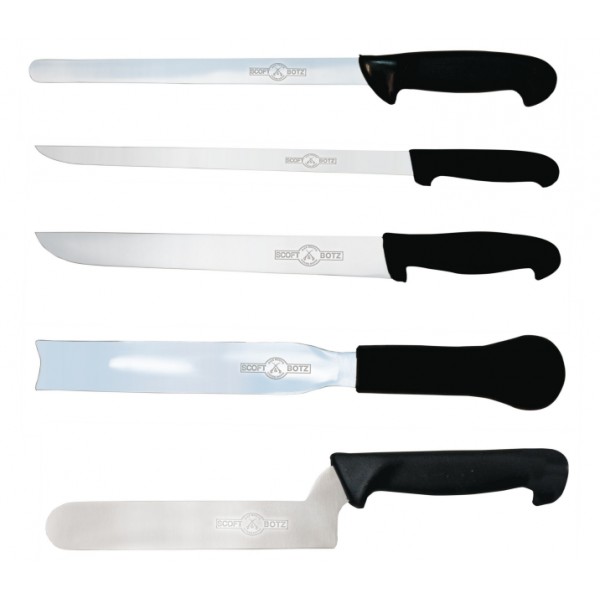 Set coltelli professionali per Salumi e Formaggi in acciaio inossidabile -  9 Pezzi Complementari
