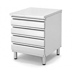 Cassettiera in acciaio inox a 4 cassetti senza top - 60x68x85 cm