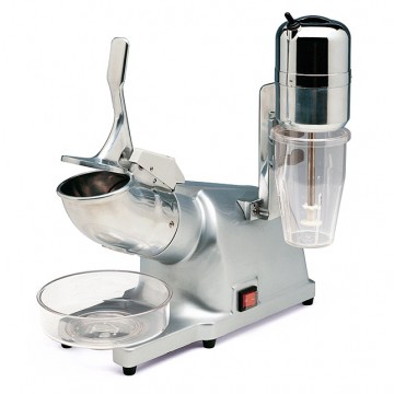 Tritaghiaccio con frullino frappè, struttura in alluminio verniciato grigio metallizzato Tritaghiaccio con frullino frappè, struttura in alluminio verniciato grigio metallizzato