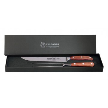 Set da arrosto 2 pezzi forgiati e con manicatura in legno di Bubinga