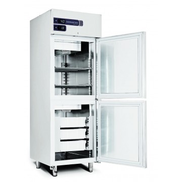 Armadio refrigerato in acciaio inox, 2 Vani Separati, per Pesce (TN/FS -2+8/-5+5ºC) 262/277 LT