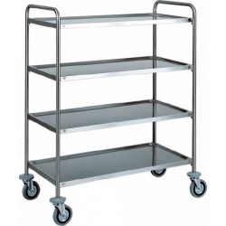 Carrello di servizio con struttura in acciaio inox - 4 Piani