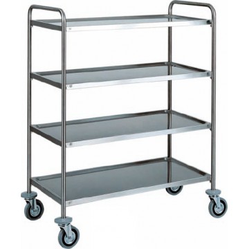 Carrello di servizio con struttura in acciaio inox - 4 Piani