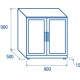 RETROBANCO REFRIGERATO N.1 PORTA BATTENTE IN ACCIAIO INOX