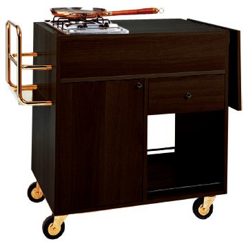 Carrello flambè professionale - 1 Piastra 2 Fuochi - 105/143x58x85 h