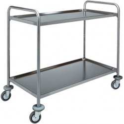 Carrello di servizio con struttura in acciaio inox - 2 Piani