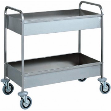 Carrello di servizio inox da sbarazzo - 2 vasche - 101x57x97h