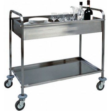 Carrello di servizio inox da sbarazzo - 1 vasca - 101x57x97h