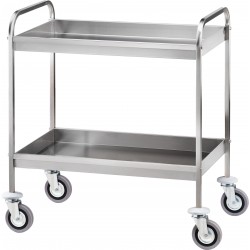 Carrello di servizio inox da sbarazzo - 2 vasche - 91x57x97h