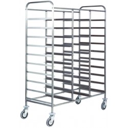 Carrello portavassoi inox - per 30 vassoi - 110x62x175h