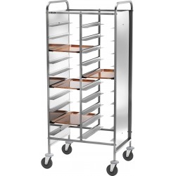 Carrello inox portavassoi rinforzato - 20 vassoi - 81x62x174h