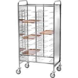 Carrello inox portavassoi universale - 20 vassoi - 95x62x175h