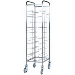 Carrello inox portavassoi universale - 10 vassoi - 55x62x175h