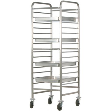 Carrello inox portateglie rinforzato - 14 GN 2/1 - 65,5x72x181h