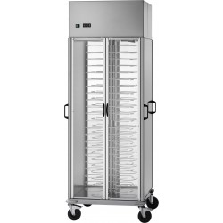 Carrello portapiatti armadiato refrigerato con griglie verniciate per piatti 25/31 - Portata 88 piatti