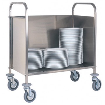 Carrello portapiatti inox con portata 200 piatti - 91x57x101h