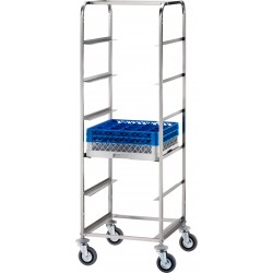 Carrello inox portacestelli per lavastoviglie 50x50 - 65x65x170h