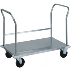 Carrello da trasporto pesante pianale basso Con doppio manico - 56x110x85h