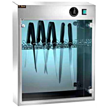 Armadietto inox sterilizzatore coltelli a raggi UV - 51x16x61h