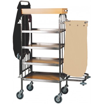 Carrello portabiancheria, pulizia, multiuso - 4 Piani - 82/152x50x158h