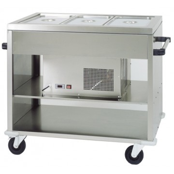 Carrello inox refrigerato (+2°/+10°C) Capacità 3x GN 1/1 - 124x72x94h