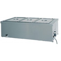 Tavola calda da banco bagnomaria in acciaio inox - 2x1/1 GN