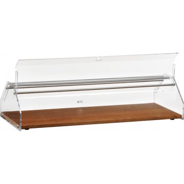 Vetrina bar porta brioches con piano in legno - 85x35x21h