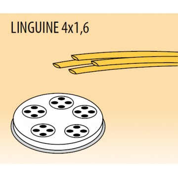Trafila LINGUINE 4X1,6 per macchina pasta fresca in lega ottone-bronzo