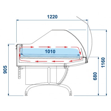 Vetrina Promozionale a refrigerazione ventilata (TN -1/+7ºC) con finitura in legno noce