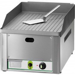 Fry Top a Gas da banco con piano singolo in acciaio - Piastra Rigata - 335x600x300 h