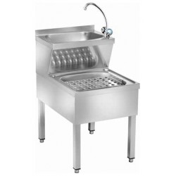 Combinato lavamani più lava stracci inox con rubinetto acqua calda/fredda