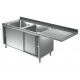 Lavatoio inox armadiato per lavastoviglie