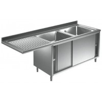 Lavatoio inox armadiato per lavastoviglie