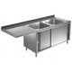 Lavatoio inox armadiato per lavastoviglie