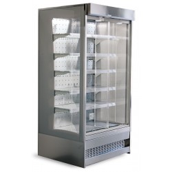 Espositore murale a refrigerazione ventilata, in Acciaio Inox, porte e chiusura automatica (TN) -1/+5ºC