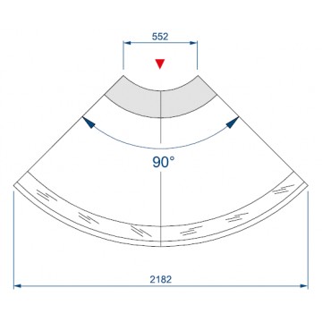 Banco alimentare da taglio a refrigerazione ventilata (Modulo Angolare Esterno 90°) 2182x1180x1216 mm