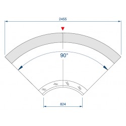 Banco alimentare da taglio a refrigerazione ventilata (Modulo Angolare Interno 90°) 2455x1180x1216 mm