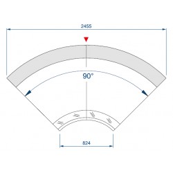 Banco alimentare da taglio a refrigerazione ventilata (Modulo Angolare Interno 90°) 2455x1180x1216 mm