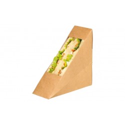 Scatola cartone kraft per tramezzino con finestra 12,3 x 5,2 cm (500 pcs)