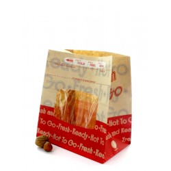 Sacchetto Ecokfraf da asporto, rinforzato, con finestra, chiusura adesiva, 21 x 13 x 22,5 cm (250 pcs)