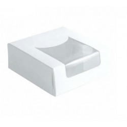 Scatola pasticceria bianca con finestra trasparente 10 cm (420 pcs)