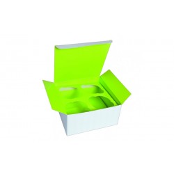 Scatola da 4 cupcake, inserto verde (100 pcs)