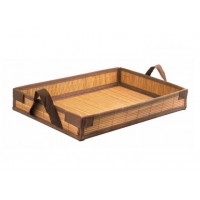 Vassoio bambù intrecciato, apribile, salva spazio, riutilizzabile 43 x 29 cm (25 pcs)
